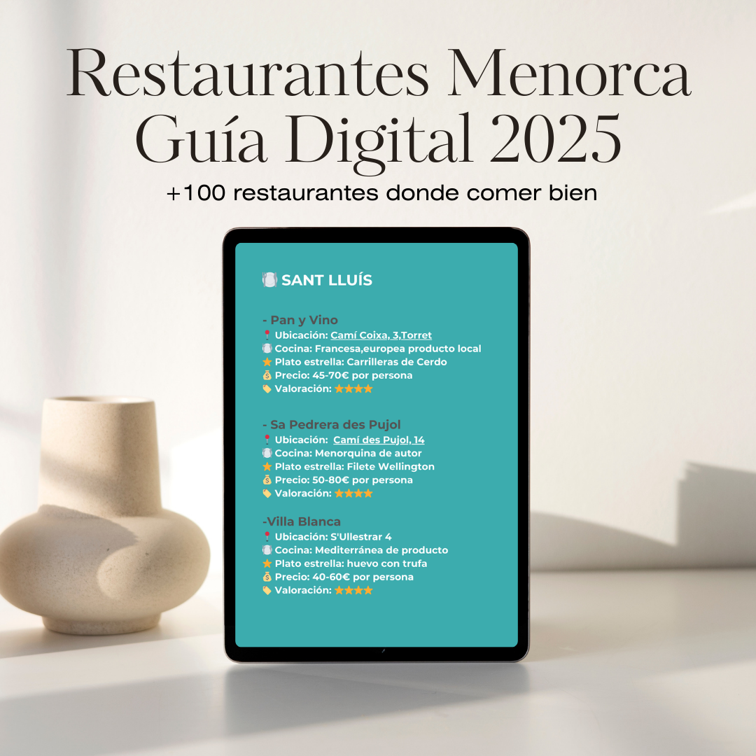 Guia digital gastronomica Mejores restaurantes Menorca 2025